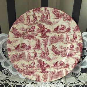 Royal Patrician Rose and Cream Toile Dinner Plate
